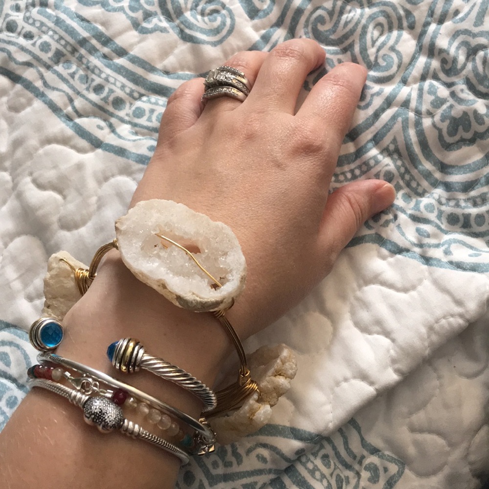 White Druzy Rock bracelet